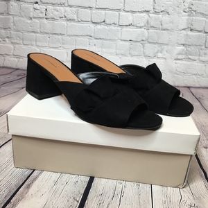 14th & Union Selmah Ruffled Block Heel Mule Black